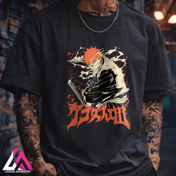 male mok black Ichigo Kurosaki Graphic T-Shirt