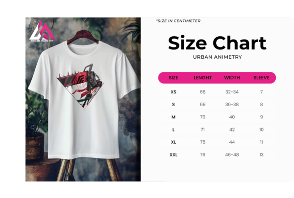sIZE CHART Naruto x Kyuubi Graphic T-Shirt