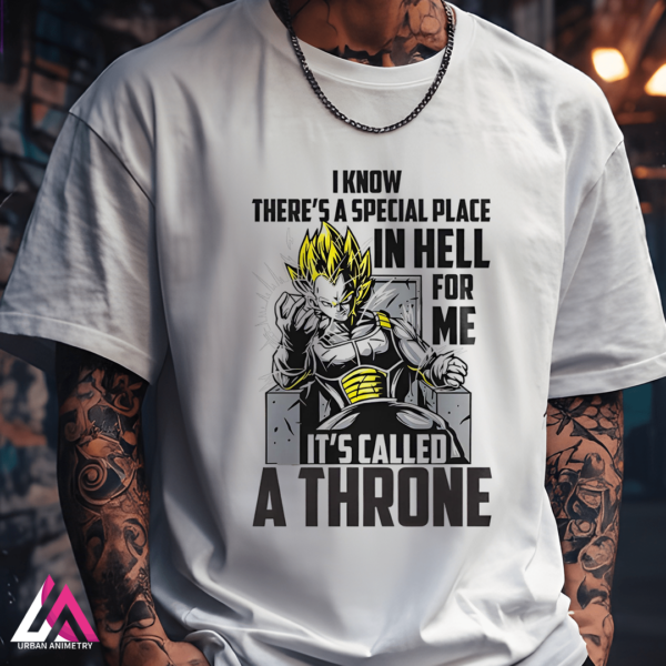 throne white man Saiyan Throne Graphic T-Shirt